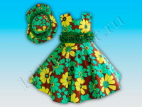 Нарядное платье + шляпка для девочки коричневое с цветочным рисунком Zoeflower
