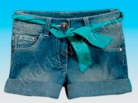 Шорты с поясом джинсовые синие для девочки Pepperts