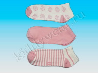 Носки укороченные женские, бело-розовые Esmara (3 пары)