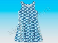 Платье-сарафан для девочки бело-голубое с цветочным рисунком Pepperts