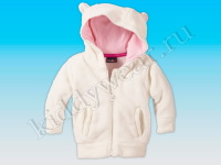 Куртка-толстовка для девочки с капюшоном флисовая белая Lupilu