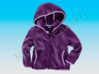 Куртка-толстовка для девочки с капюшоном фиолетовая флисовая Lupilu