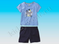Комплект домашней одежды для девочки сине-голубой Be Happy (футболка + шорты)