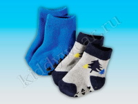 Носки сине-серые махровые с противоскользящим покрытием (2 пары) Lupilu