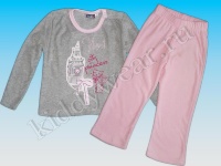 Комплект домашней одежды (или пижама) серо-розовый махровый City Princess 