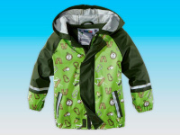 Куртка-дождевик с капюшоном Lupilu для мальчика зеленая с рисунком