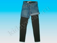 Комплект для девочки (шорты джинсовые + леггинсы черные)