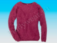 Пушистый пуловер для девочки Pepperts цвета фуксии