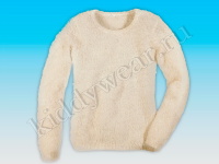 Пушистый пуловер для девочки Pepperts цвета небеленной шерсти