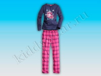 Комплект домашней одежды для девочки сине-розовый Pepperts
