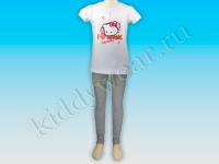 Комплект домашней одежды для девочки бело-серый Hello Kitty Musik