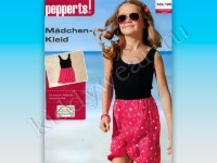 Платье-сарафан для девочки трикотажный черно-розовое Pepperts