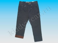 Брюки-джинсы для мальчика темно-синие твиловые с отворотом Rovello