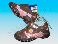 Туфли-кроссовки для девочки коричнево-розовые Tiger and Pooh  