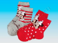 Носки серо-красные Minnie Mouse (2 пары)