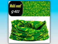 Многофункциональная повязка на голову зелено-желтая с рисунком G-022