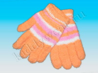 Перчатки махровые оранжево-бело-розовые