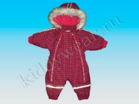 Комбинезон для девочки темно-розовый в клетку Ketch Baby Overall (зима)