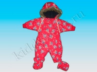 Комбинезон Ketch Print Baby Overall ярко-красный Коты и ежи (осень-зима)