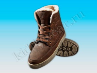 Ботинки для мальчика коричневые на молнии и шнурках осень-зима-весна
