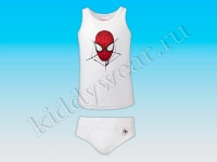 Комплект белья для мальчика белый (майка + трусики) Spider-Man 