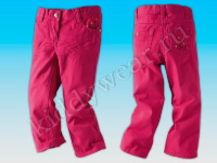 Брюки-джинсы для девочки розовые с вышивкой Lupilu