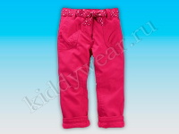 Термо-брюки для девочки розовые с поясом