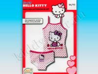 Комплект белья для девочки бело-розовый в горошек(майка + трусики) Hello Kitty 