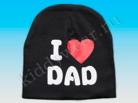 Шапочка трикотажная черная I LOVE DAD