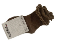 Носки нарядные коричневые с кружевом Tape a' L'oeil