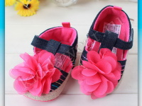 Пинетки-туфельки для девочки темно-синие с цветком Mothercare