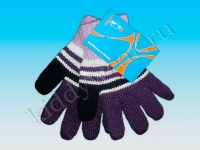 Перчатки сиренево-фиолетово-черные Margot Bis Farcik 4986