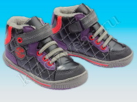 Ботинки для девочки фиолетово-серые на липучке Lupilu
