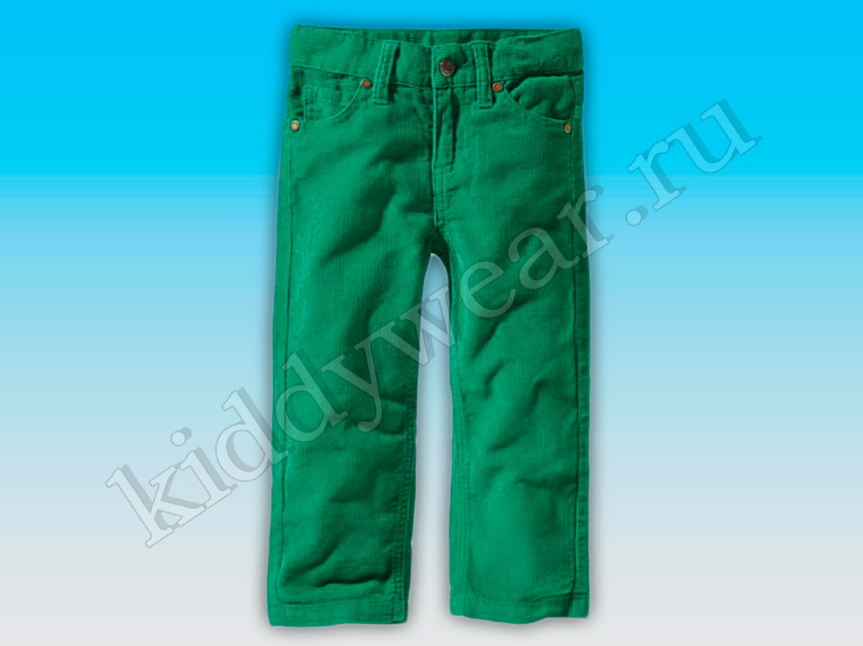 Брюки-джинсы для мальчика из микровельвета зеленые Lupilu