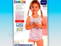 Комплект белья для девочки белый  с цветочным рисунком (майка + трусики) Lupilu