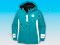 Куртка с капюшоном для девочки голубая Reflektorjacke 360° (сезон - европейская зима)