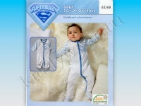 Ползунки-слип для мальчика бело-голубые Superbaby 