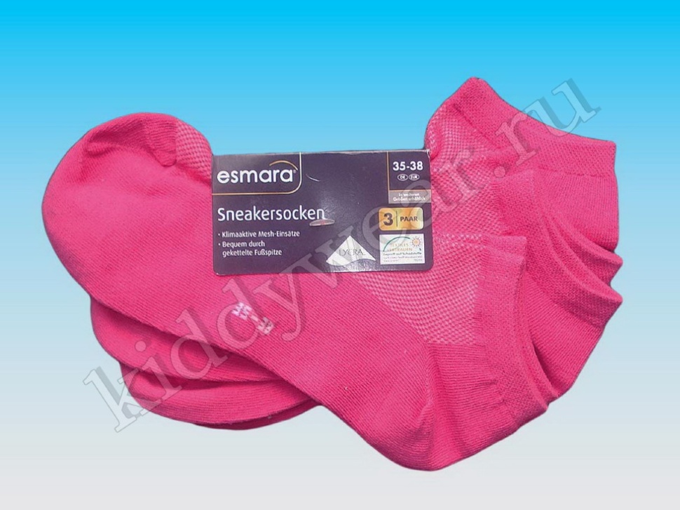 Носки укороченные женские, розовые Esmara (3 пары)