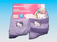 Носки фиолетовые мохнатые Hello Kitty с противоскользящим покрытием (2 пары) 
