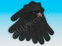 Зимние перчатки Glopia для девочки черные Зонтики 