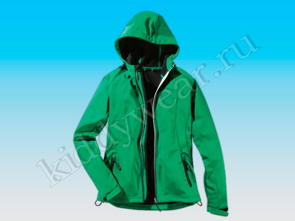 Куртка Crivit с капюшоном Softschell зеленая женская