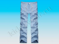 Летние льняные мужские брюки голубые